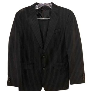 Chaps black pin stripe suit boys size 16